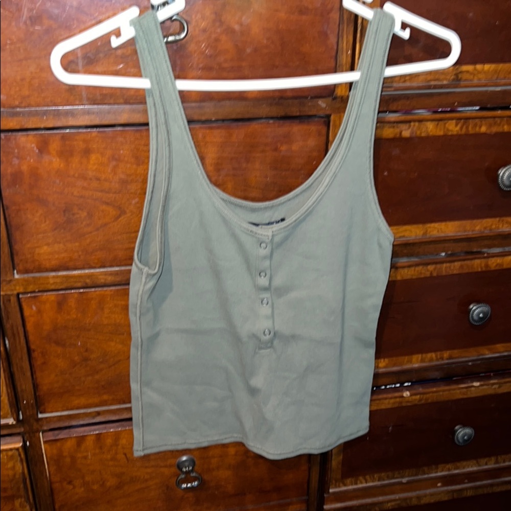 Olive Green Sleeveless Top